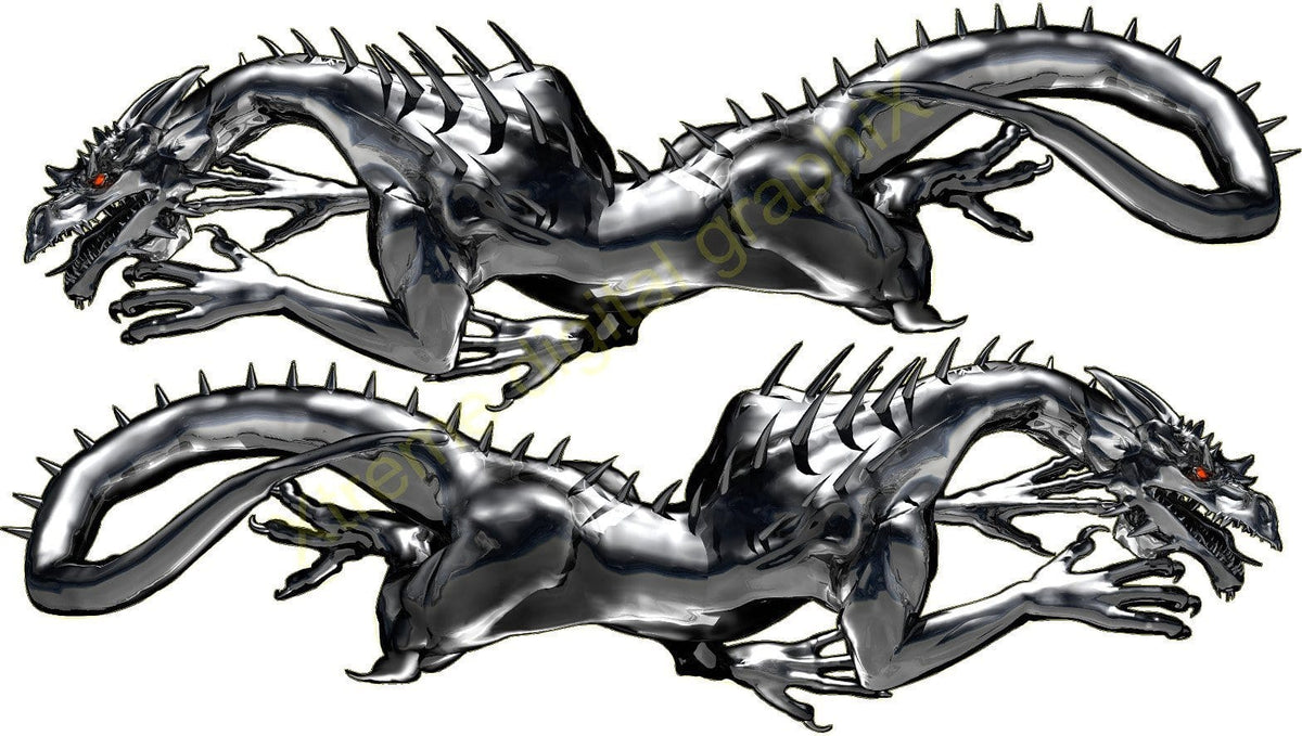 metalic gray dragon decal kit for truck
